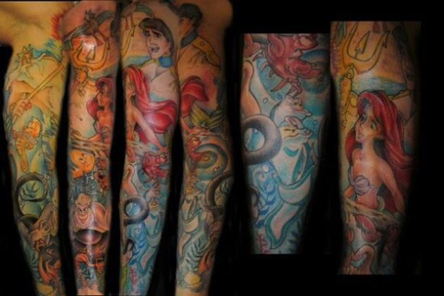 little-mermaid-sleeve-tattoos