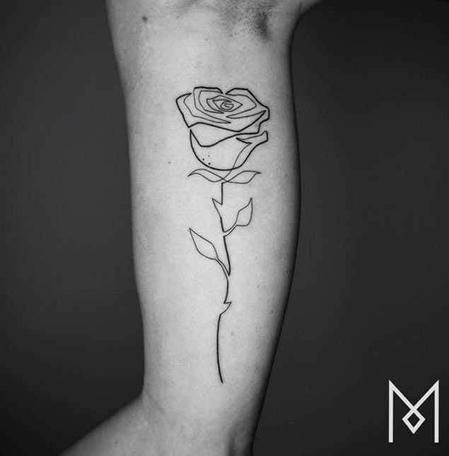 one-line-rose-tattoo