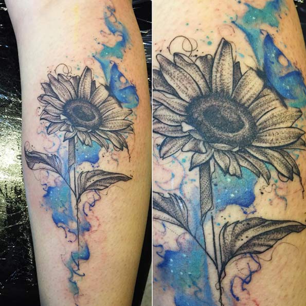 watercolor-sunflower-tattoo-1