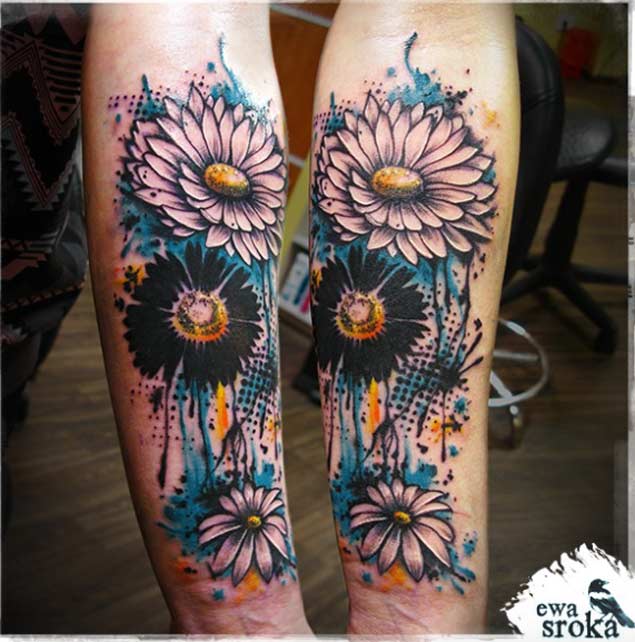 watercolor-sunflower-tattoo