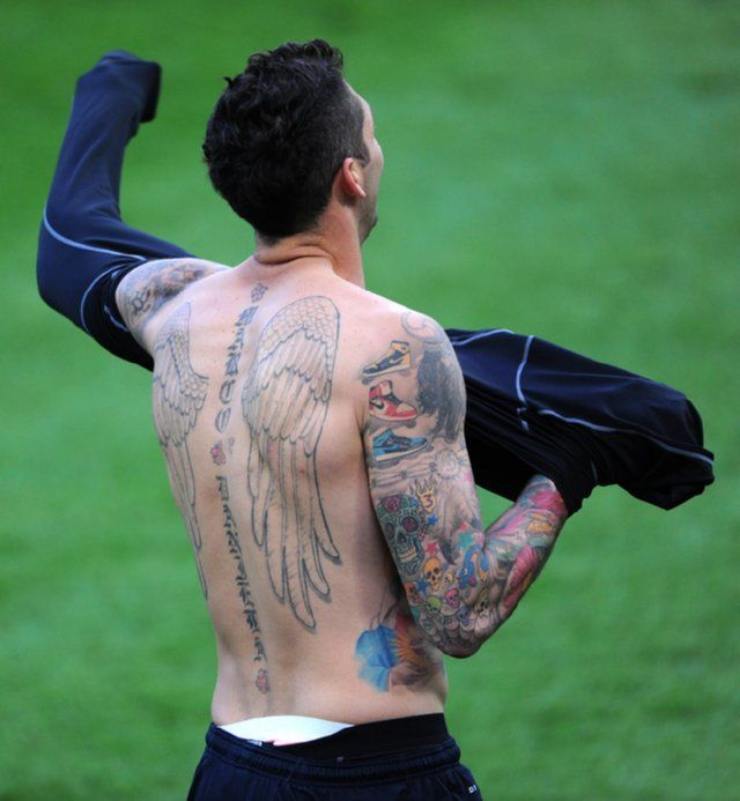 Marco Materazzi tatuaggio schiena 