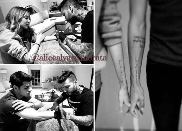 tatuaggio Alice Campello e Alvaro Morata 