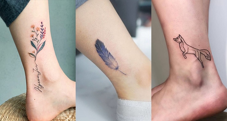 Tatuaggio del fiore sulla caviglia