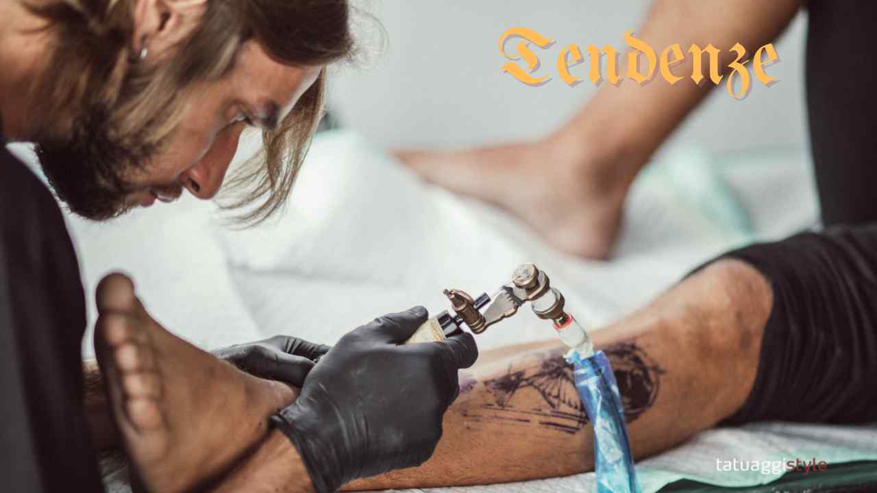 tatuaggio sul polpaccio uomo