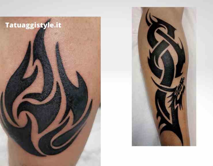 tribale tattoo polpaccio uomo